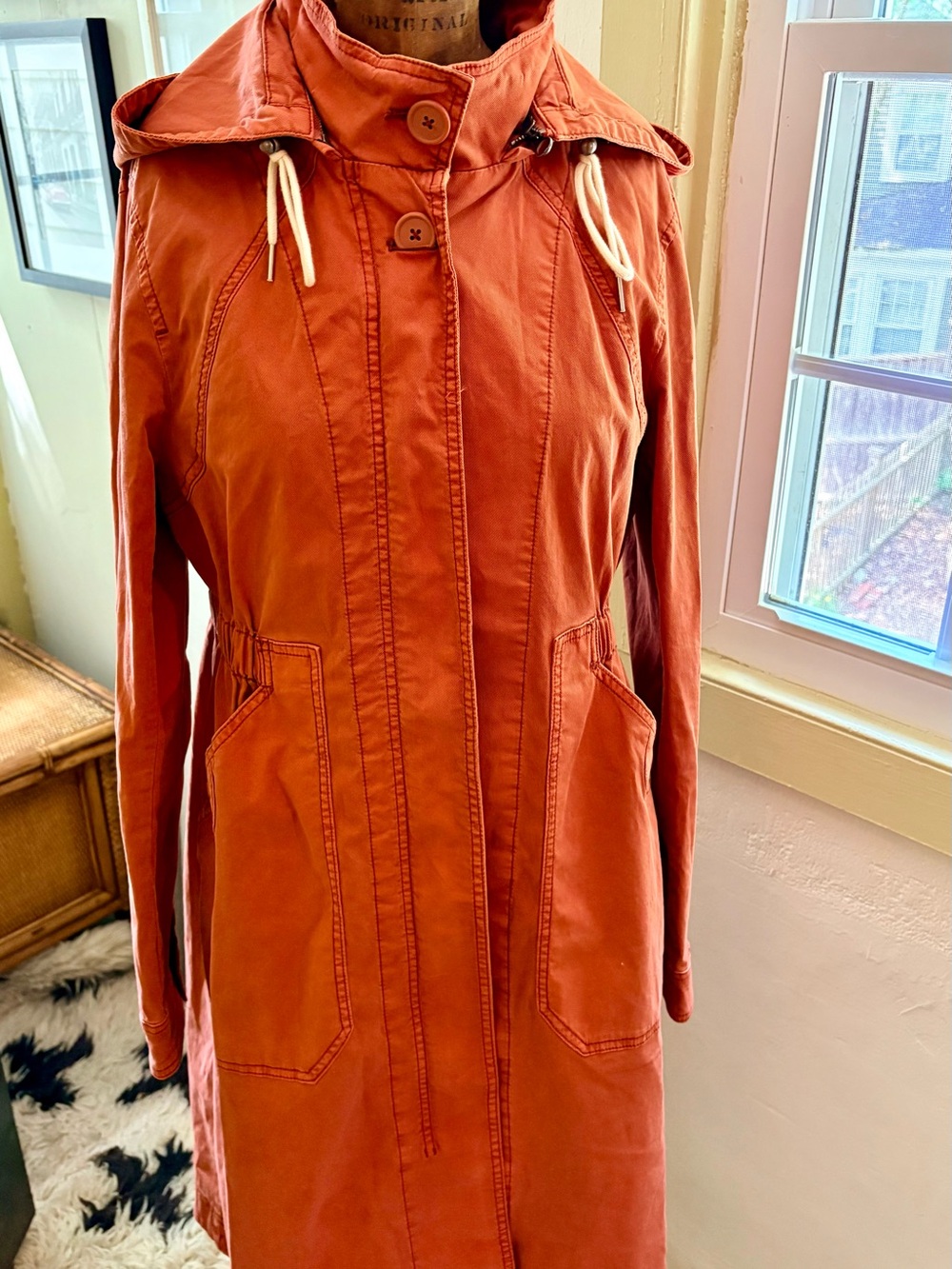 Vintage Anthropologie Longline Anorak Trench Duster Jacket